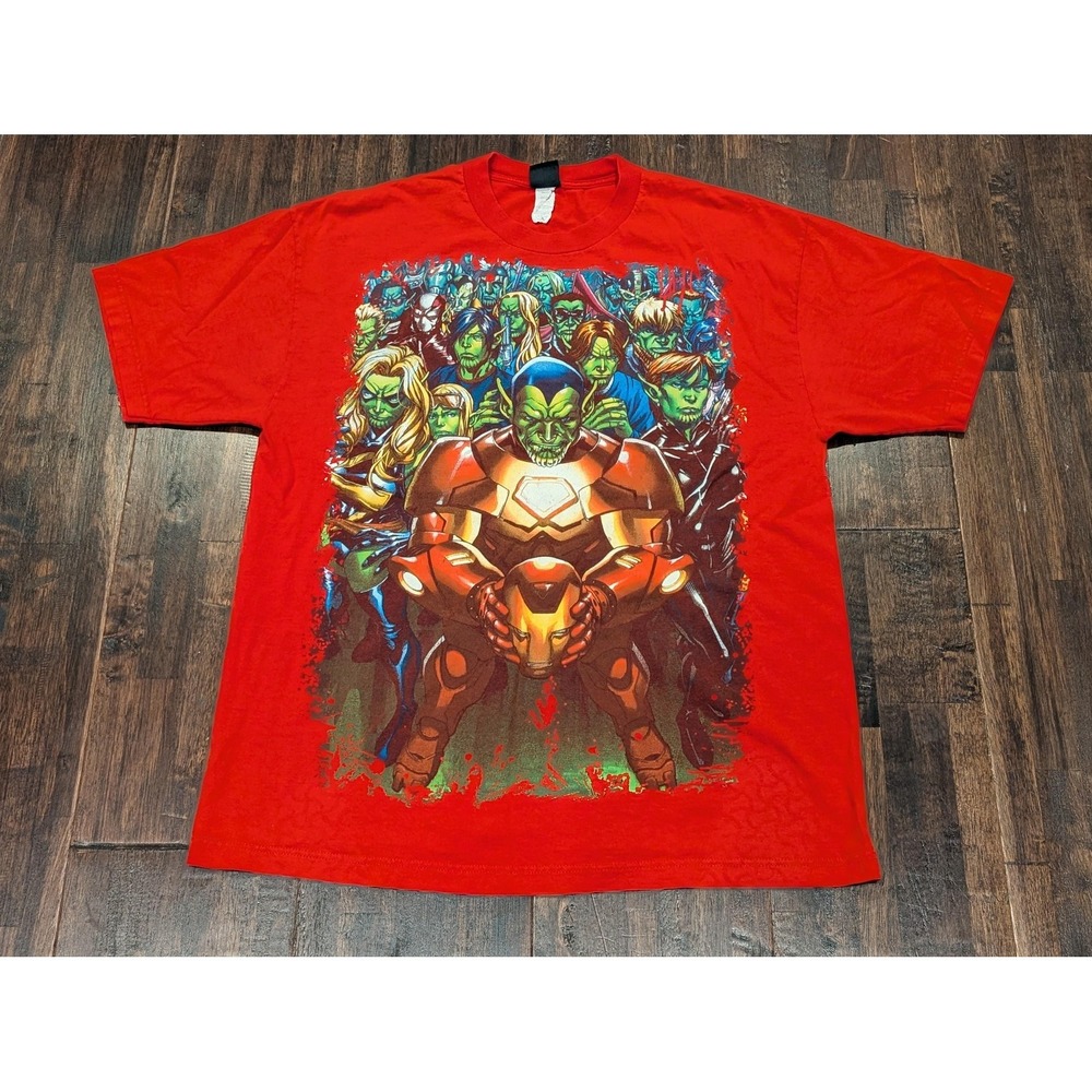 Marvel Secret Invasion Skrulls Iron Man Shirt Mens XL Red Mad Engine Graphic Tee